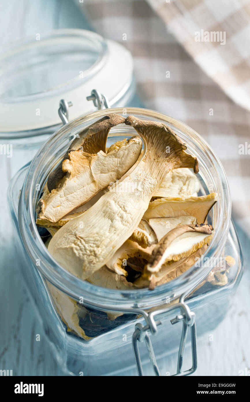 the dried mushrooms in jar Stock Photo Alamy
