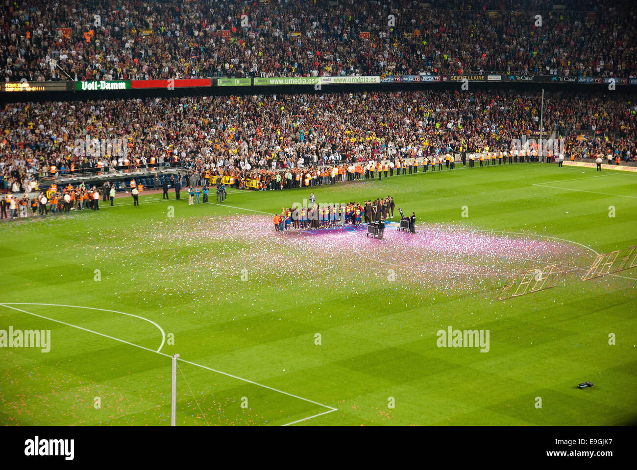 BARCELONA - MAY 23: Camp Nou Stadium after the match against Osasuna on May 23, 2009 in Barcelona, Spain. Stock Photo
