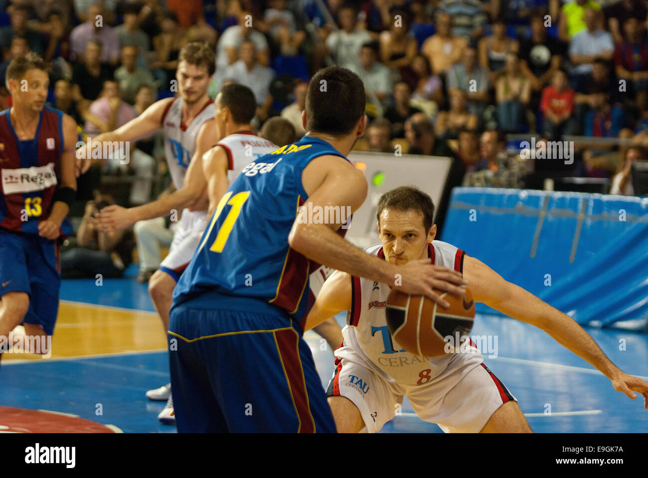 Throwback Carlos Navarro #7 Spain Espana Basketball Jersey Blue Custom Name