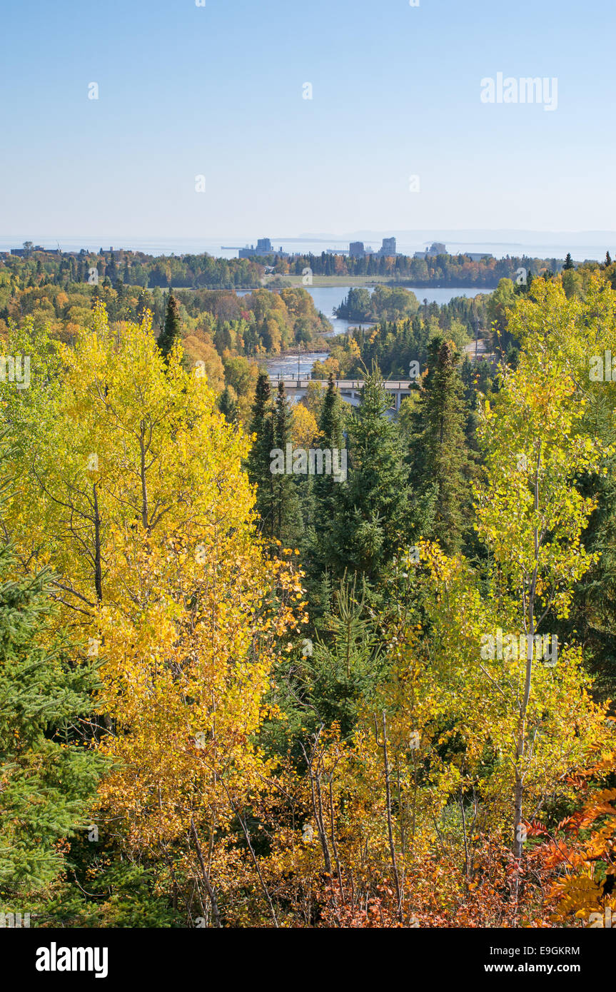Looking down over Thunder Bay and Boulevard Lake Park towards Lake