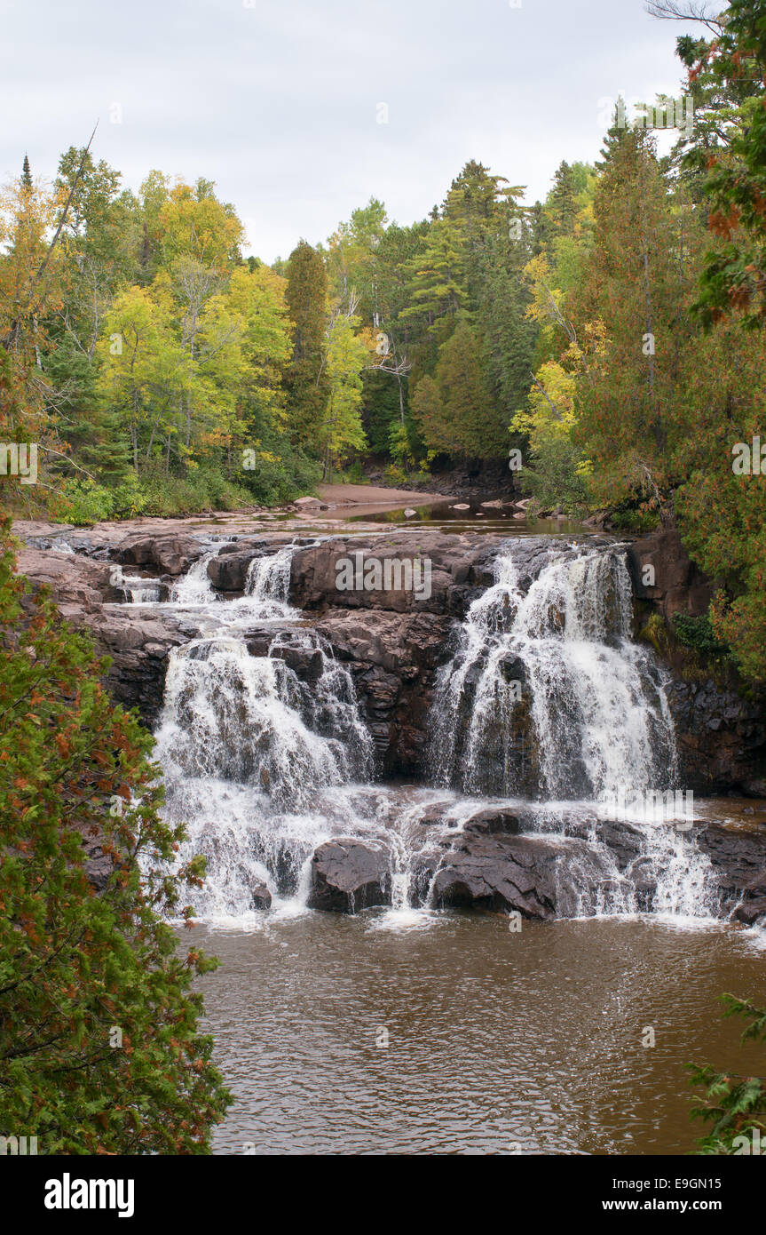 Gooseberry Falls in Autumn, Minnesota, USA Stock Photo