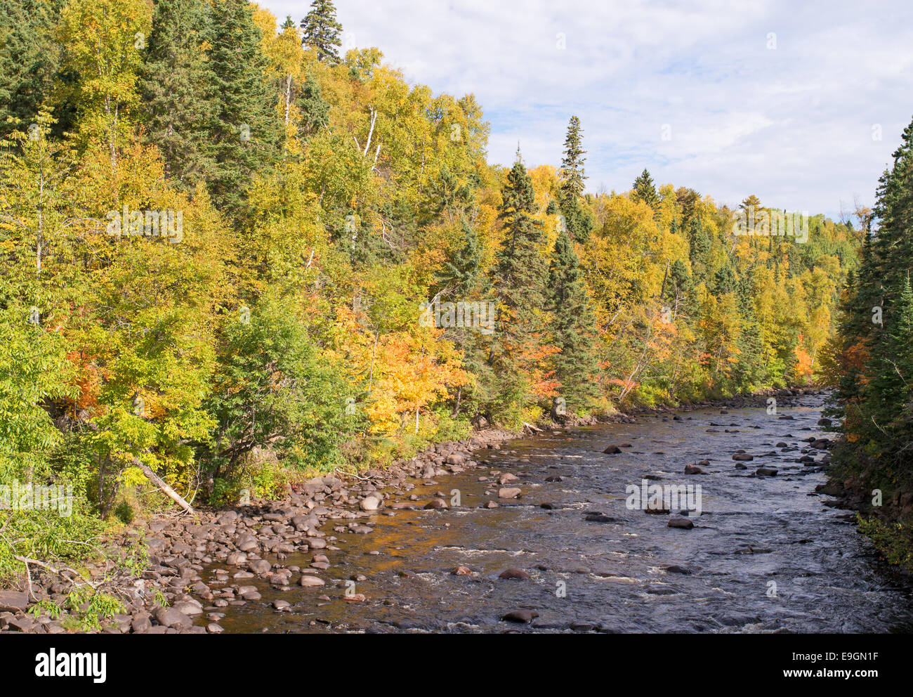 Fall colors along Brule River valley Minnesota USA Stock Photo Alamy