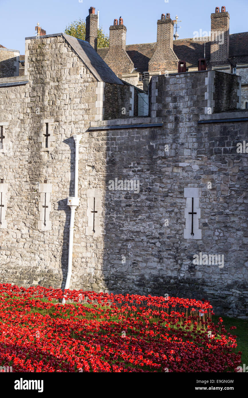 Blood Swept Lands and Seas of Red - Poppies Tower of London UK Stock Photo