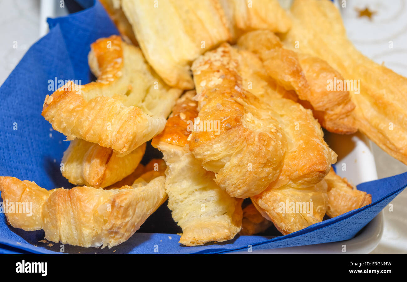 Delicious fresh pastries for breakfast or snack. Stock Photo