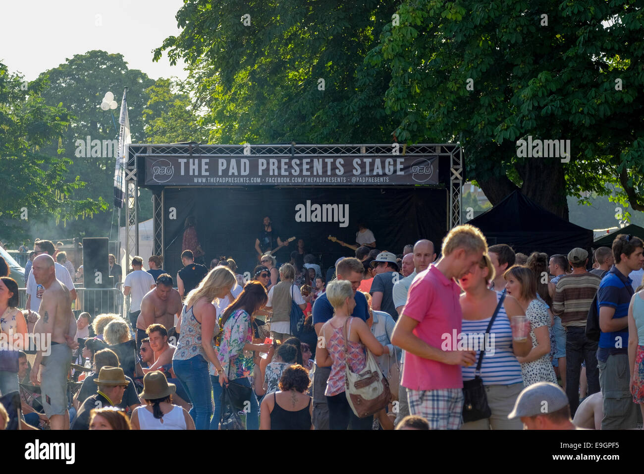Music stage at the Bedford River Festival Stock Photo Alamy