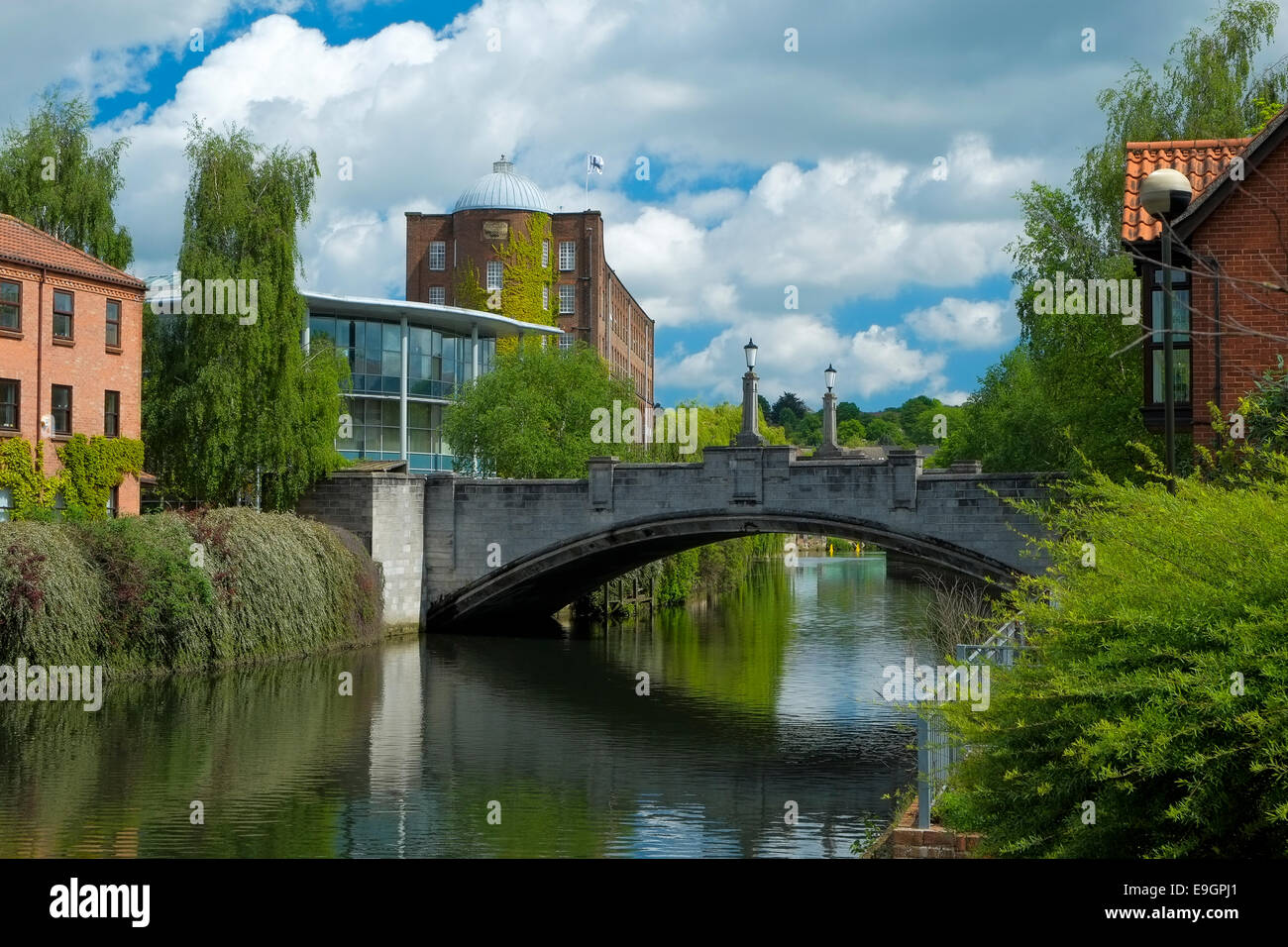 Whitefriars Bridge in Norwich, built in the 1920s by AE Collins. Stock Photo