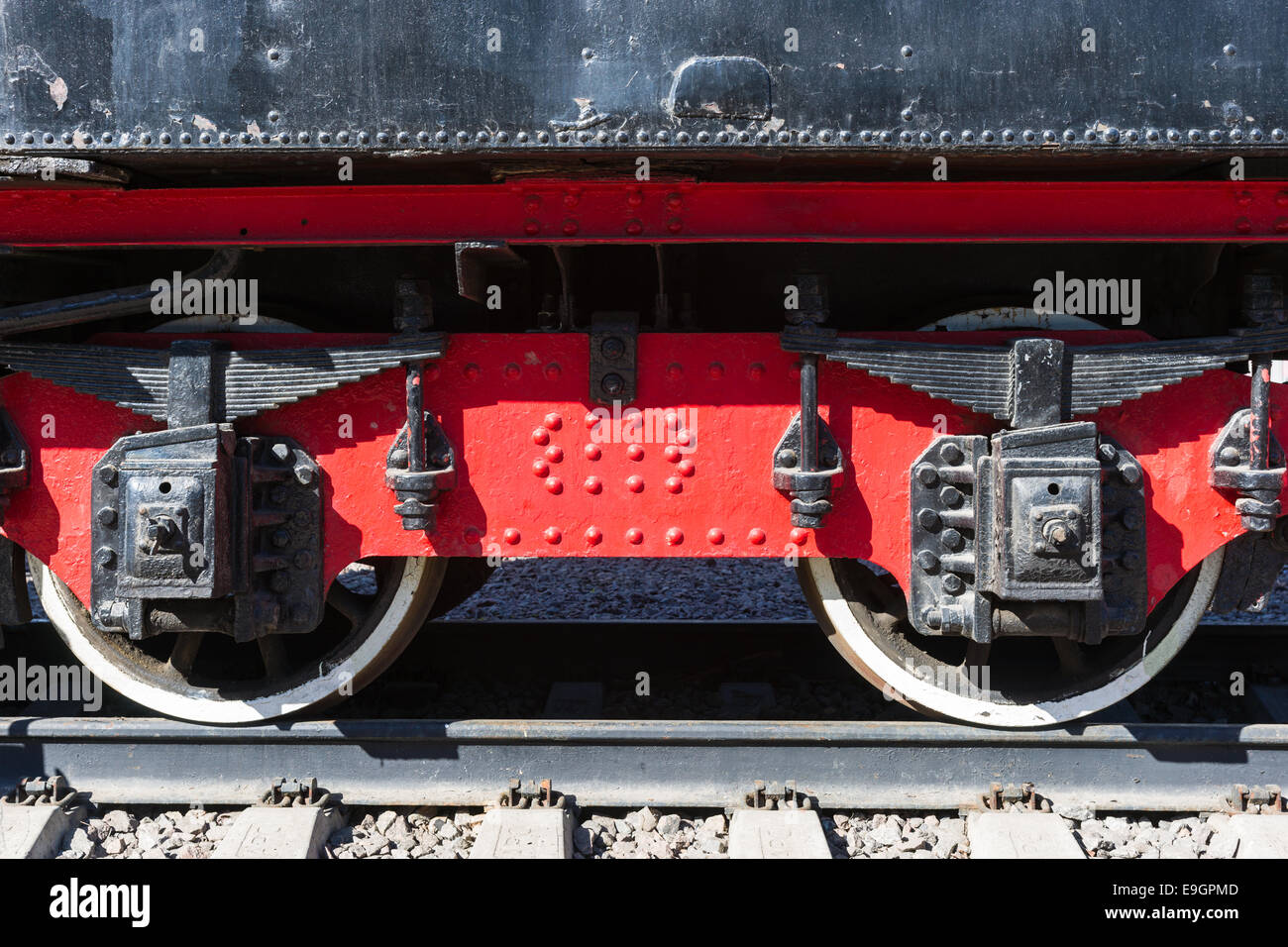 Detail closeup railroad car wheel hires stock photography and images