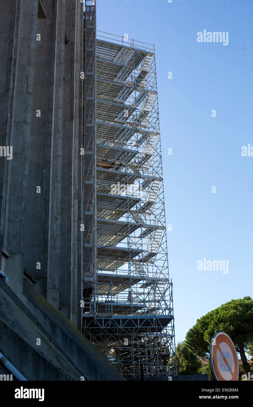 church Notre-Dame-de-Royan cathedral modern brutal Stock Photo