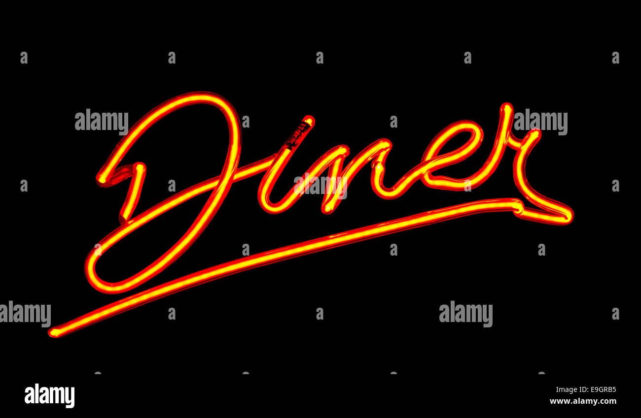 Neon Diner sign Stock Photo