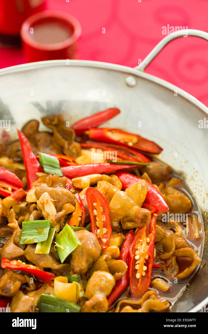 Chinese cuisine griddle pork intestines Stock Photo Alamy