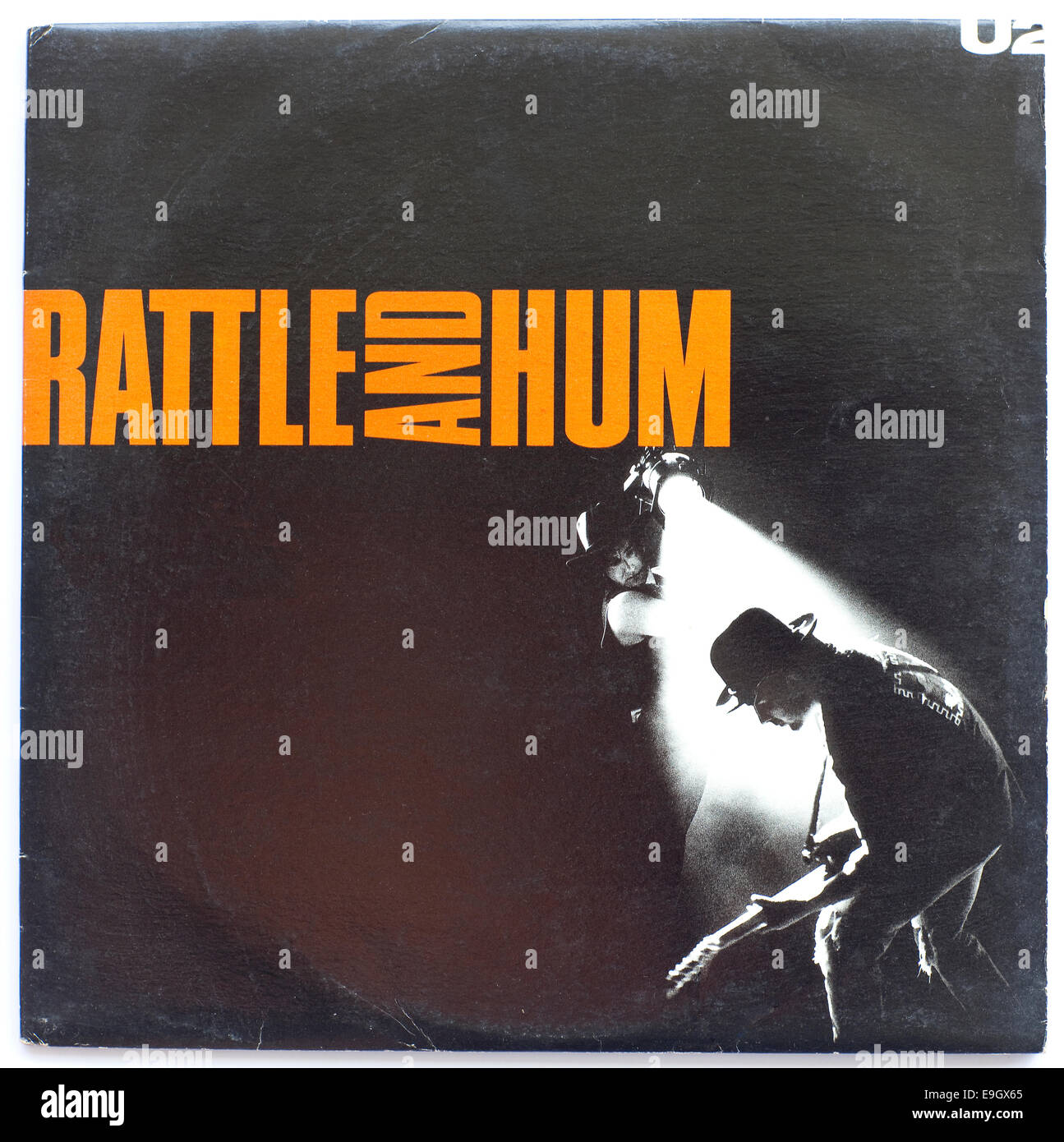 Cover art for U2 Rattle And Hum, 1988 live double album on Island Records - Editorial use only Stock Photo
