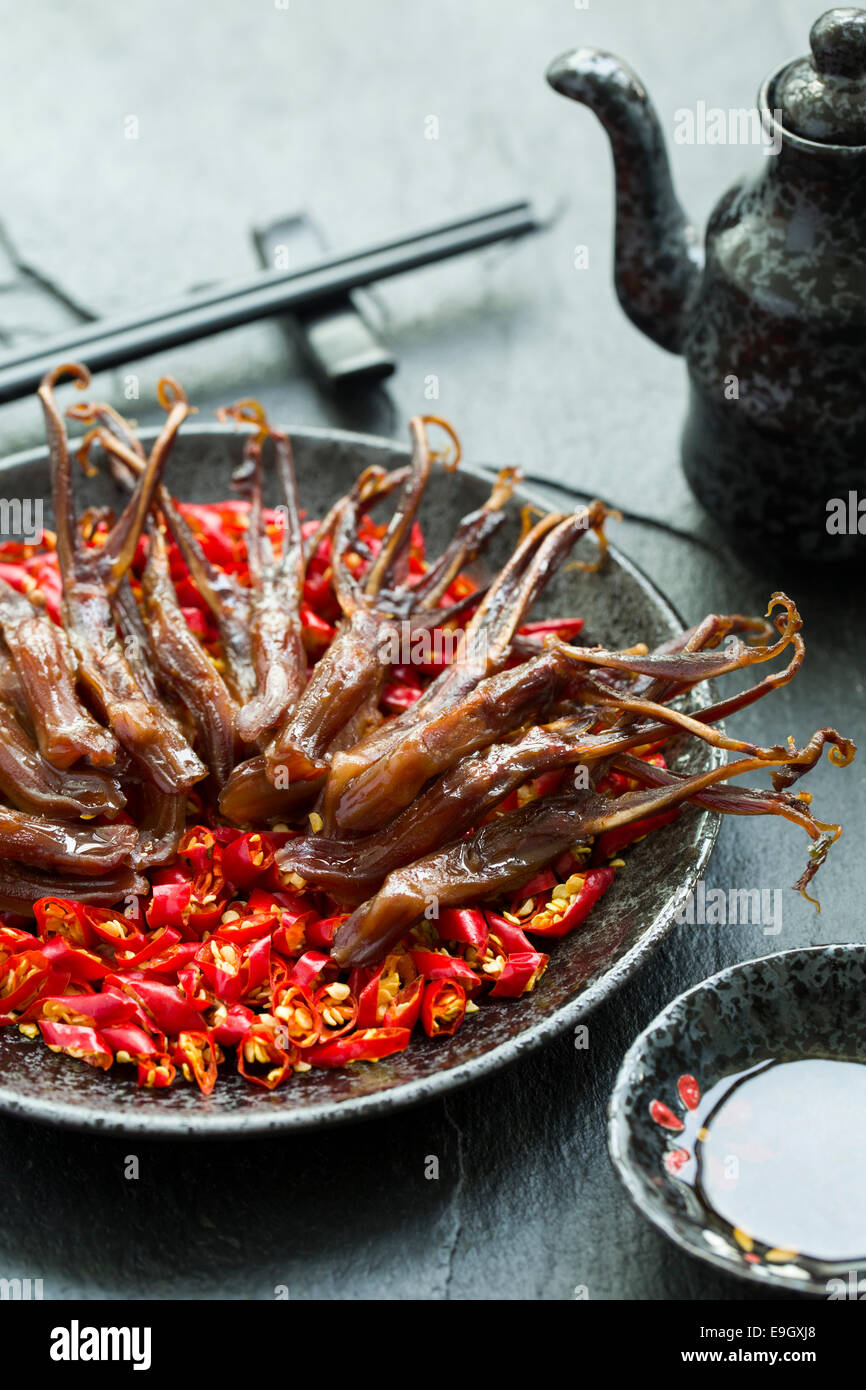 Chinese cuisine braised duck tongues Stock Photo Alamy