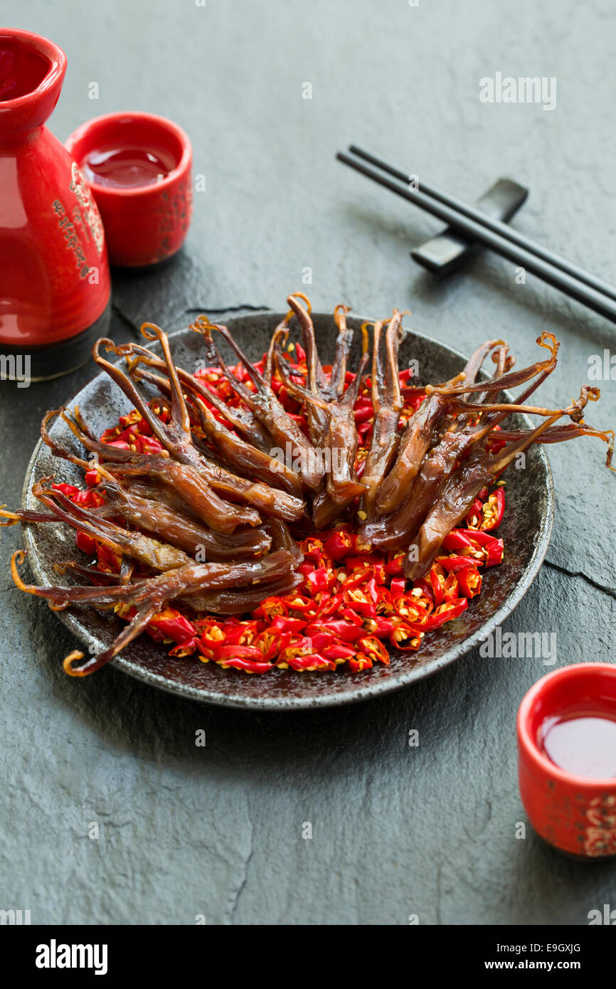 Chinese cuisine braised duck tongues Stock Photo Alamy