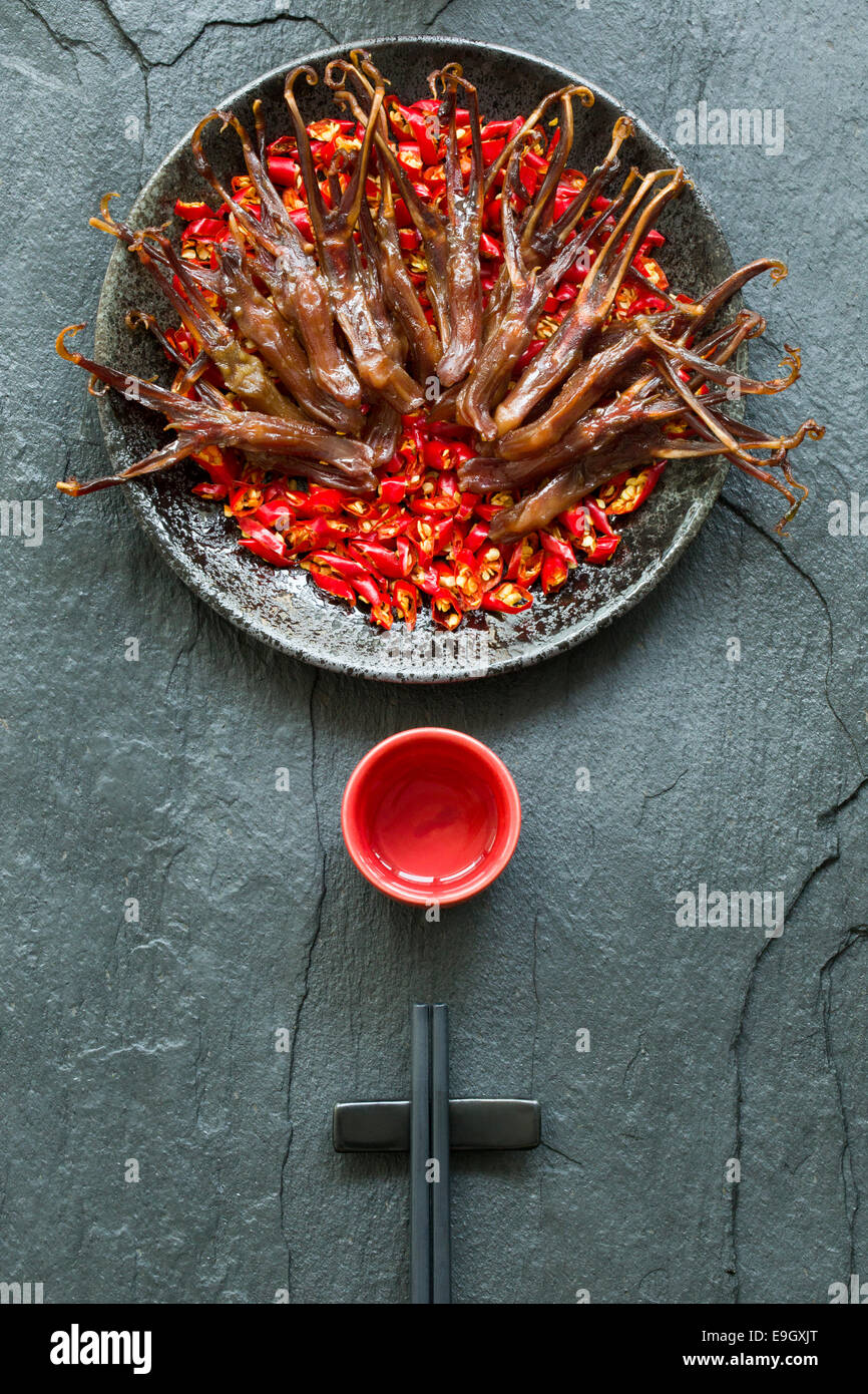 Chinese cuisine braised duck tongues Stock Photo Alamy