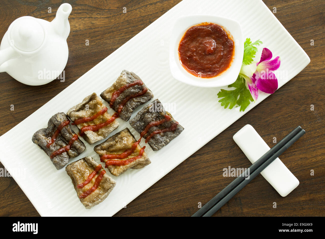 Traditional Chinese snack smelly tofu Stock Photo Alamy