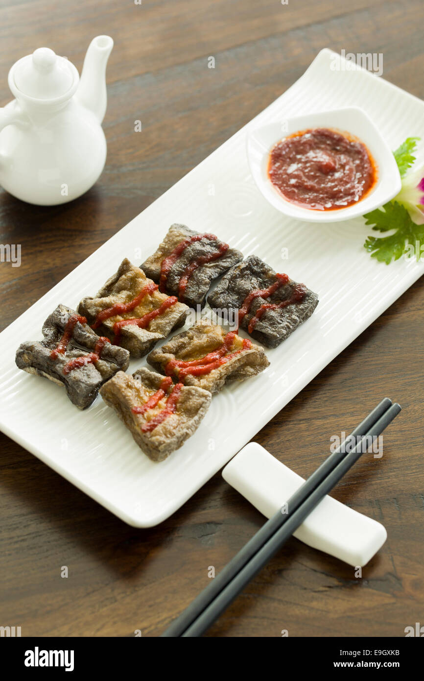 Traditional Chinese snack smelly tofu Stock Photo Alamy