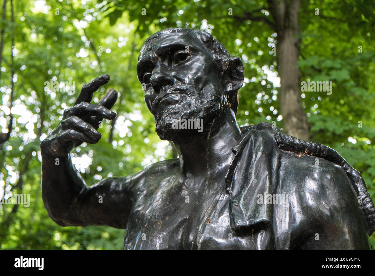 Largescale sculpture on display at gardens of Rodin Museum, Paris