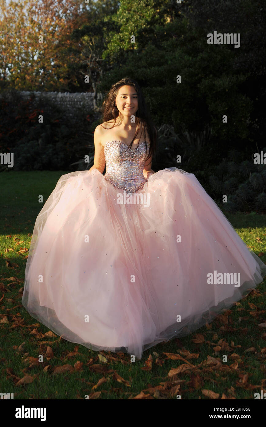 pink princess style prom dress ...