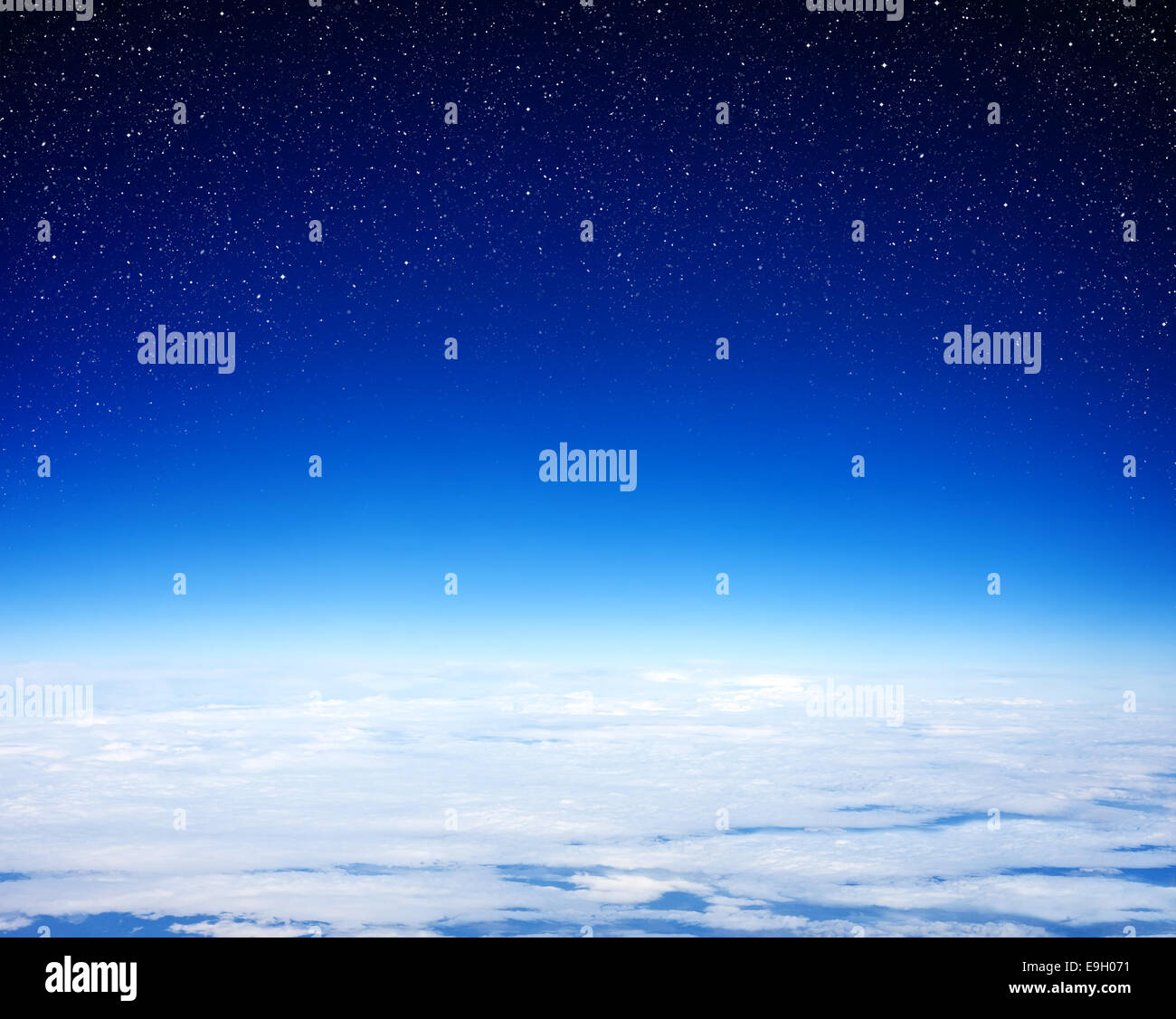 White clouds and dark blue sky with stars Stock Photo - Alamy