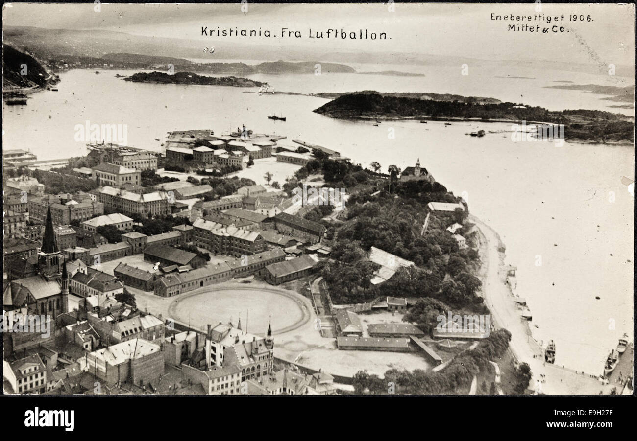 Kristiania. Fra Luftballon, 1906 Stock Photo