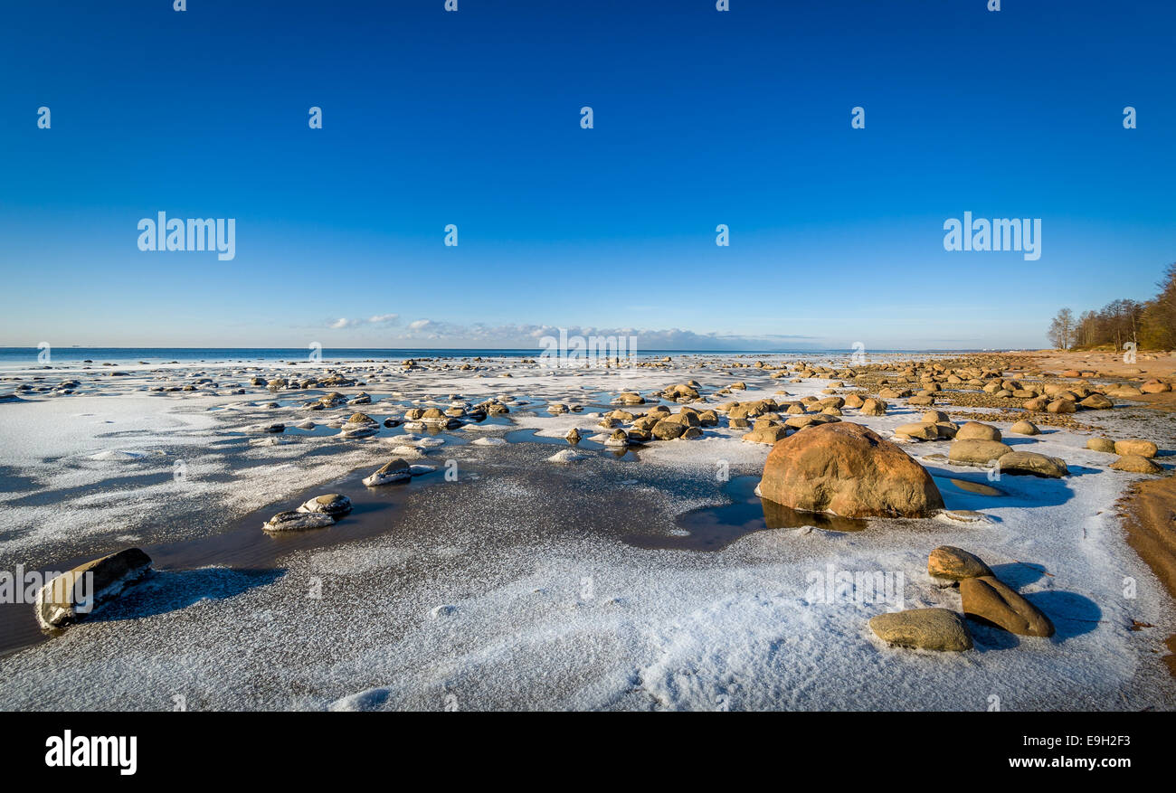 Icy shore landscape Stock Photo