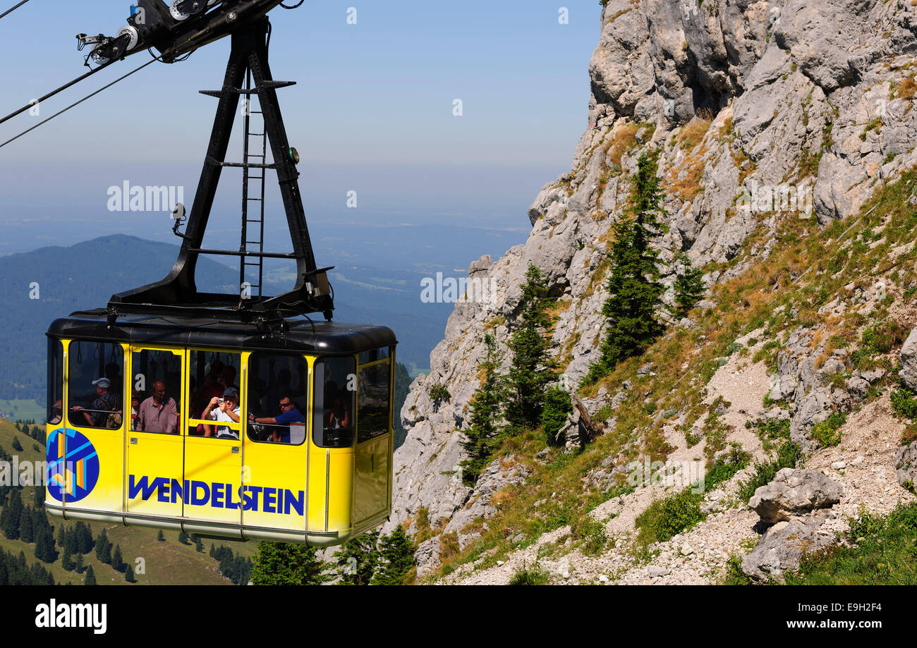 Cable car on Wendelstein Mountain, Bavarian Alps Stock Photo