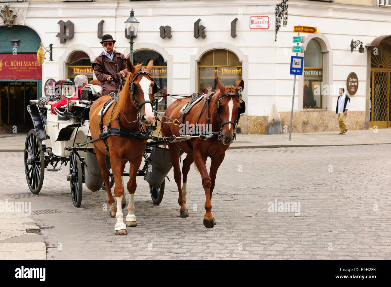 Fiaker, horse-drawn carriage, Vienna, Austria Stock Photo