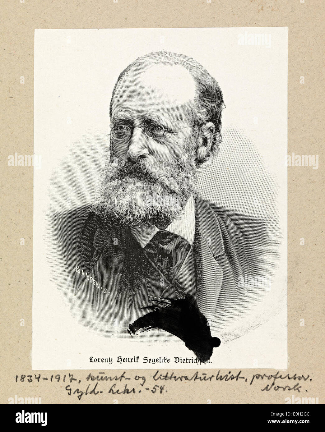 Lorentz Henrik Segelcke Dietrichson (1834-1917) Stock Photo