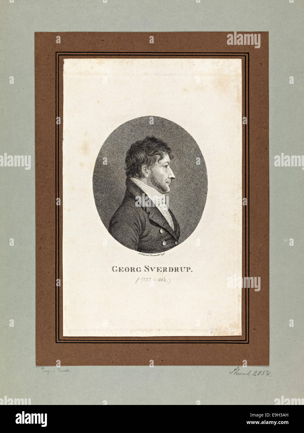 This portrait depicts Georg Sverdrup, a prominent figure from Norway's ...