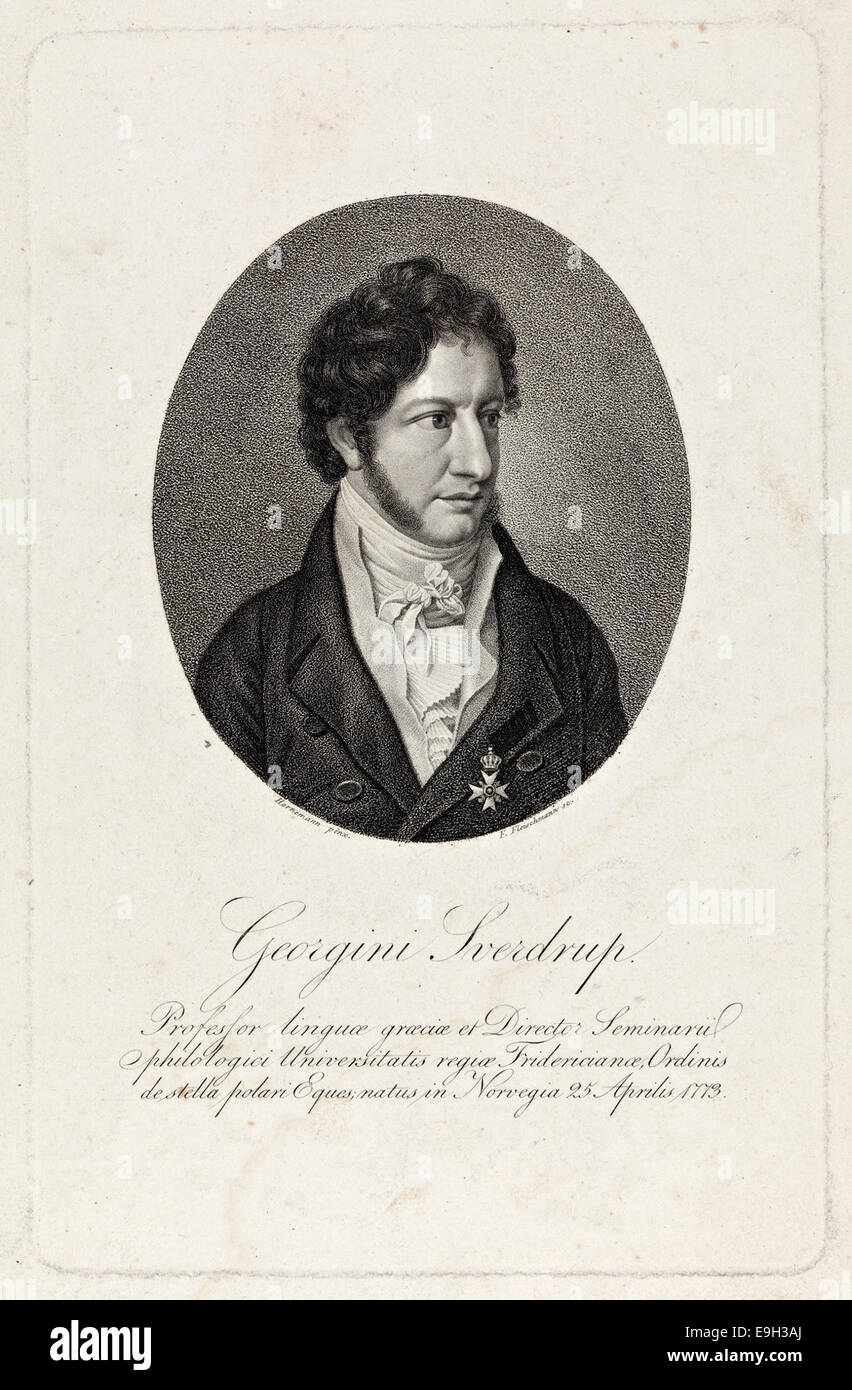 This portrait shows Georg Sverdrup, a prominent Norwegian politician ...