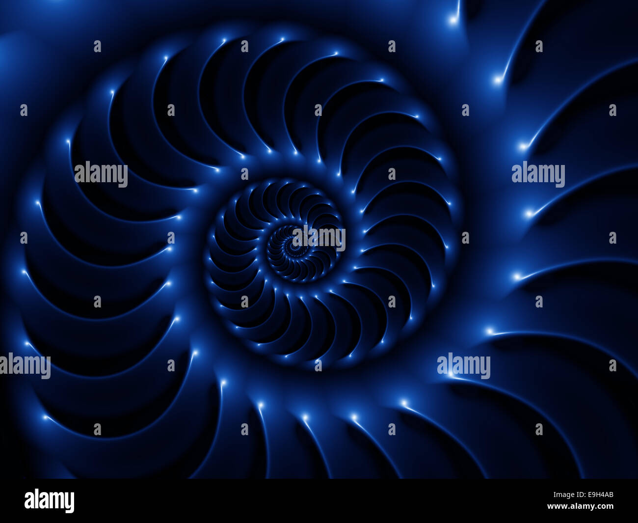 Digital Blue Spiral Art Background Stock Photo - Alamy