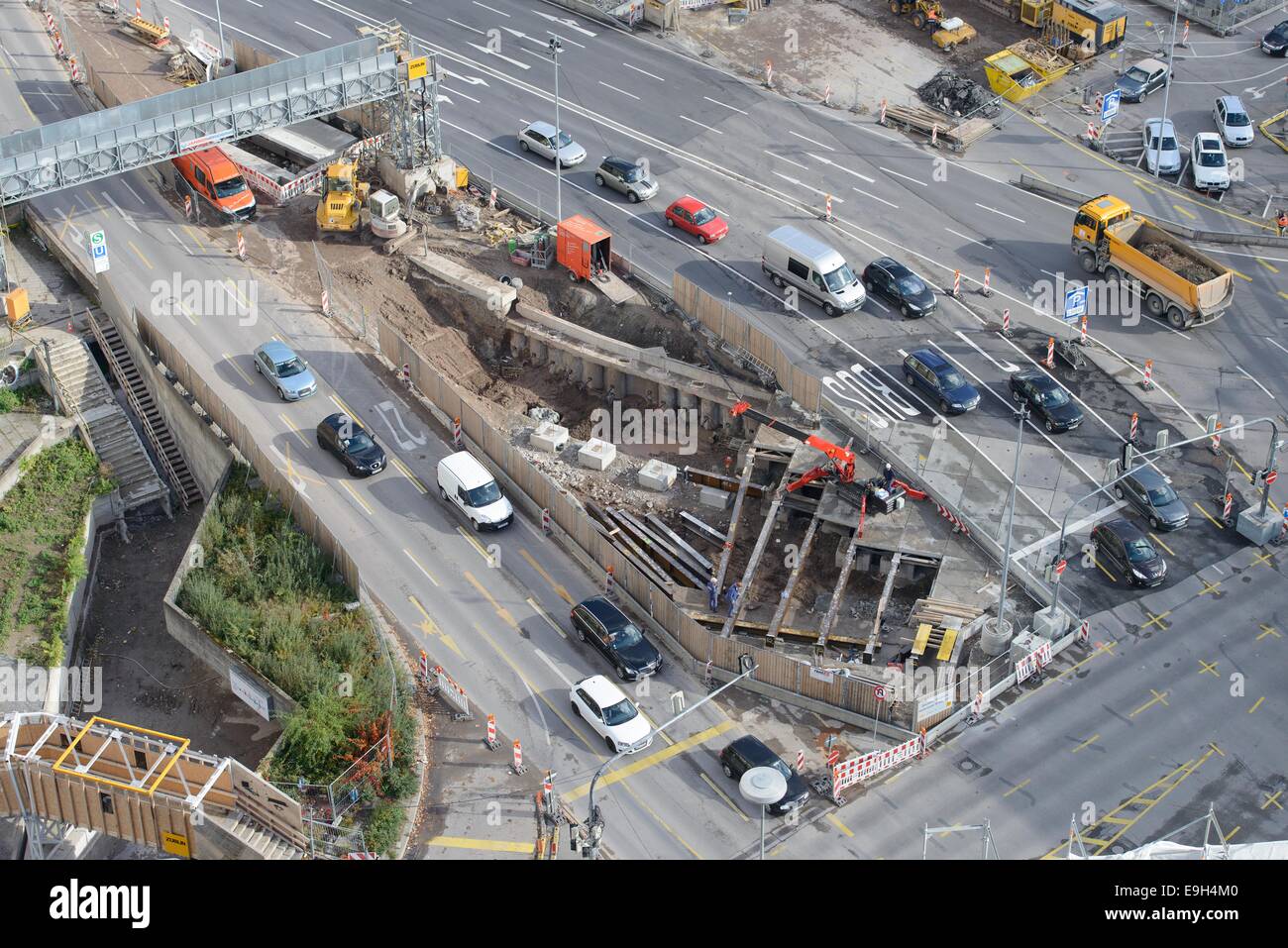 Excavation for the rail tunnel, Stuttgart, Baden-Württemberg, Germany Stock Photo