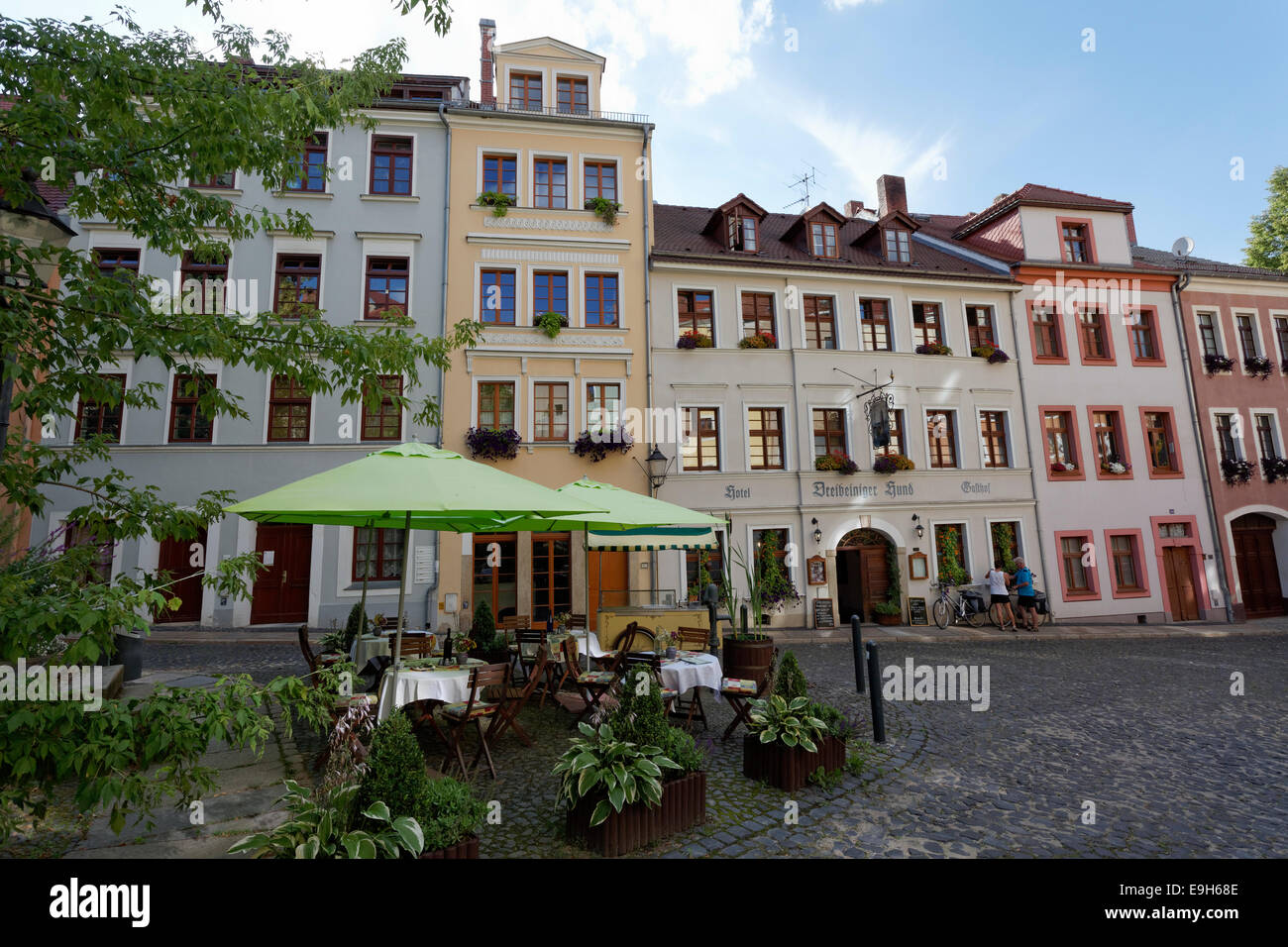 Restaurant in the historic town centre, Görlitz, Saxony, Germany Stock Photo