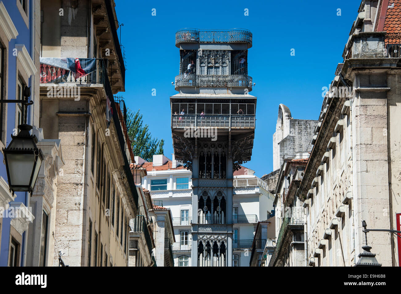 Santa Justa Lift, Lisbon, Lisbon District, Portugal Stock Photo