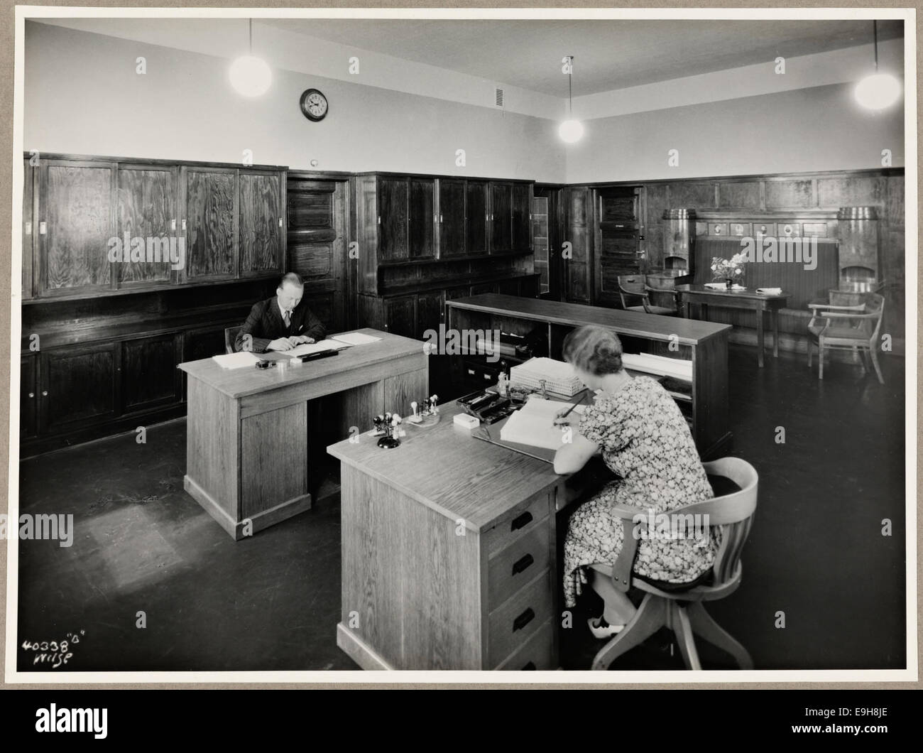 A historical photograph of the Secretariat on the 4th floor of the ...
