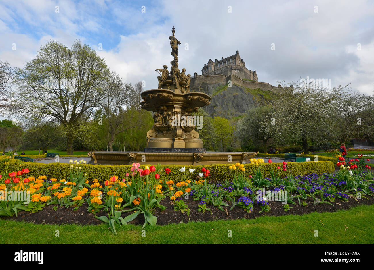 The Ross Fountain in Princes Street Gardens, public park, Edinburgh