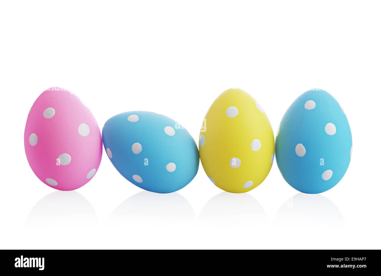 Colorful easter eggs isolated on white background Stock Photo