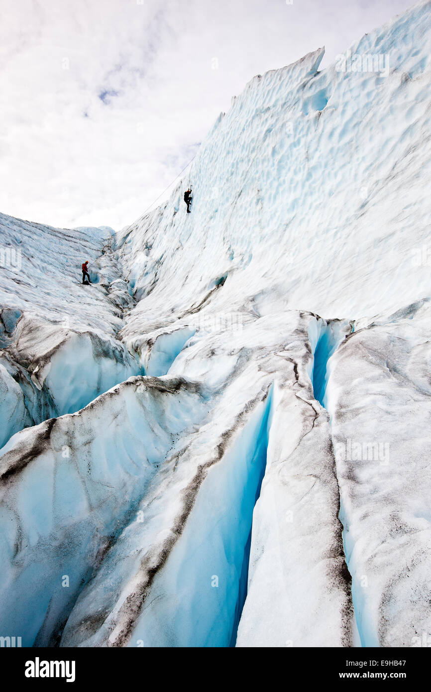 Ice climbers at the Worthington Glacier, Alaska, USA Stock Photo