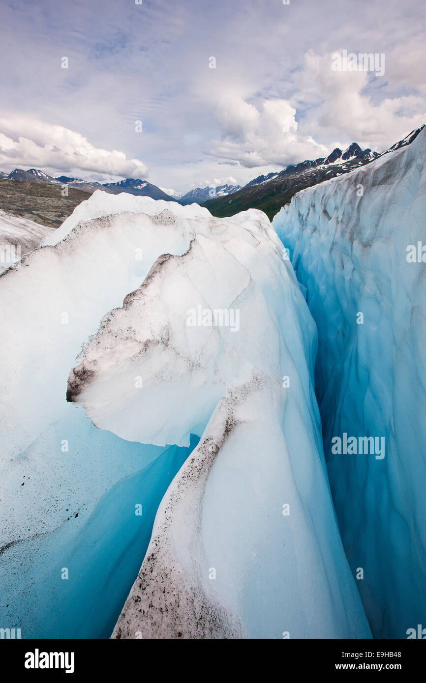 Crevasse, Worthington Glacier, Alaska, USA Stock Photo