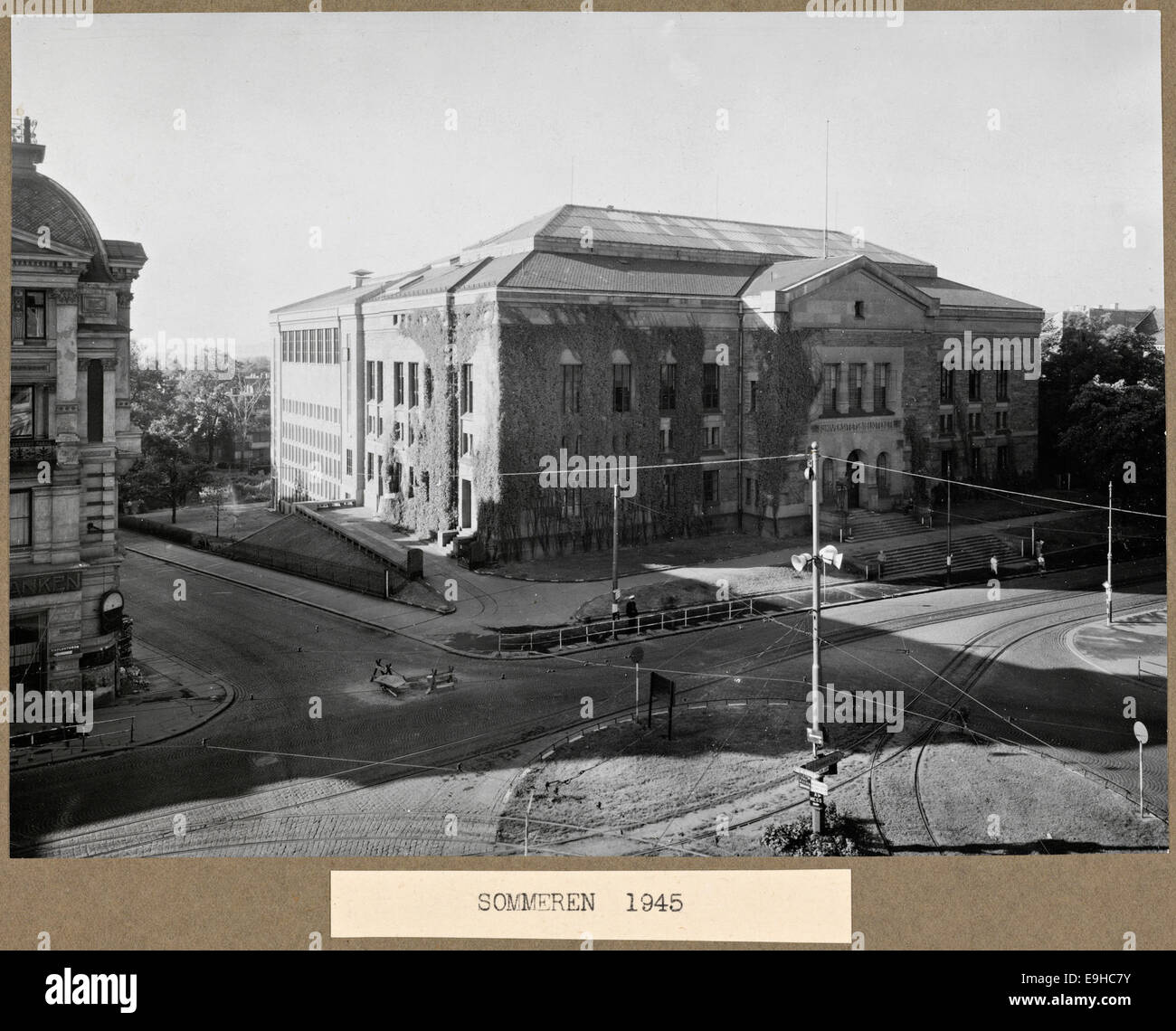 Universitetsbiblioteket sommeren 1945 Stock Photo