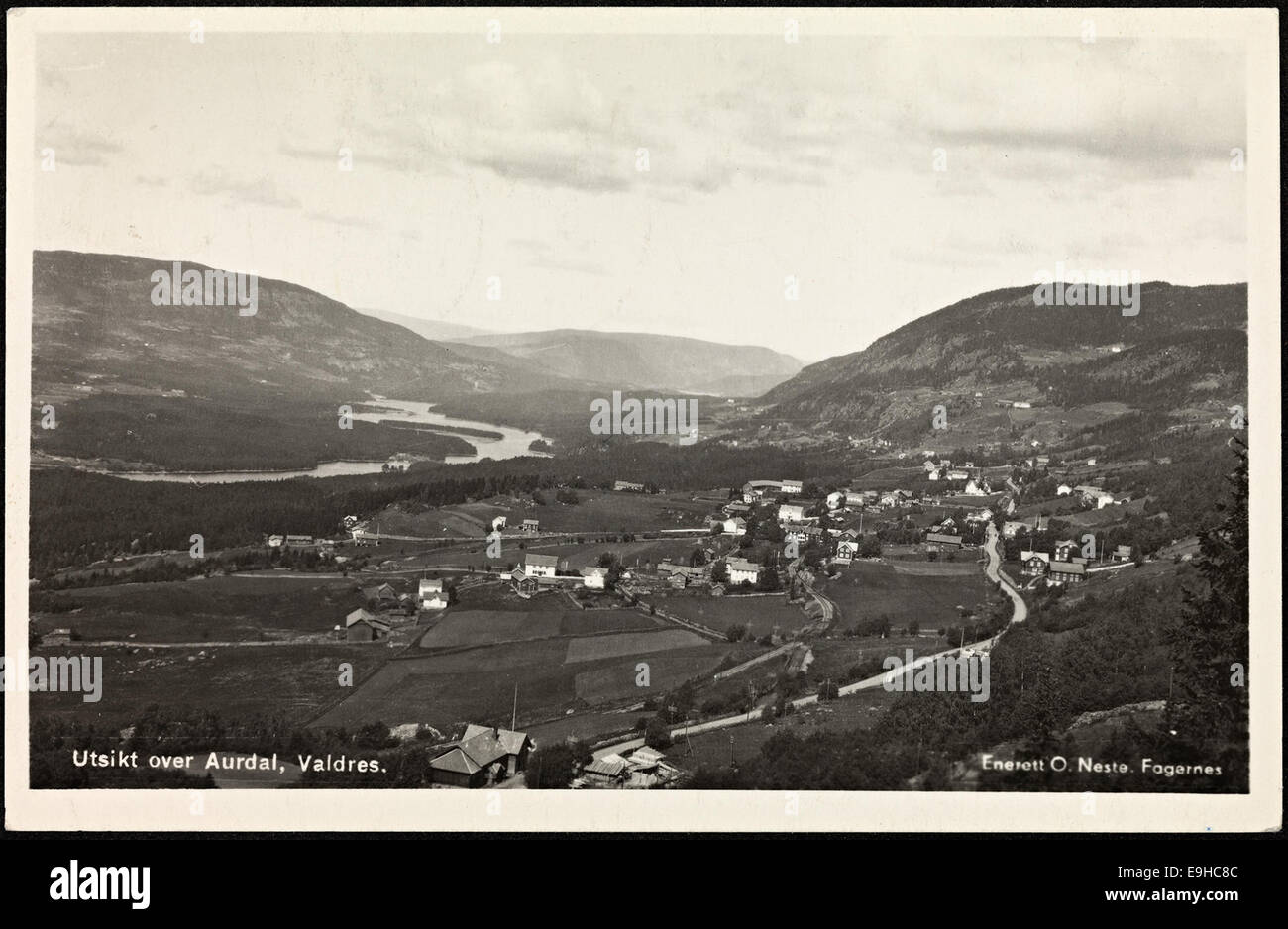 Utsikt over Aurdal, Valdres, ca 1936 Stock Photo