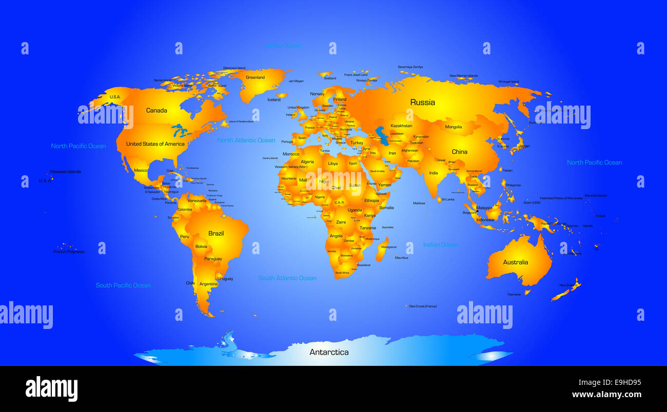 World Map With Countries And Capitals High Resolution