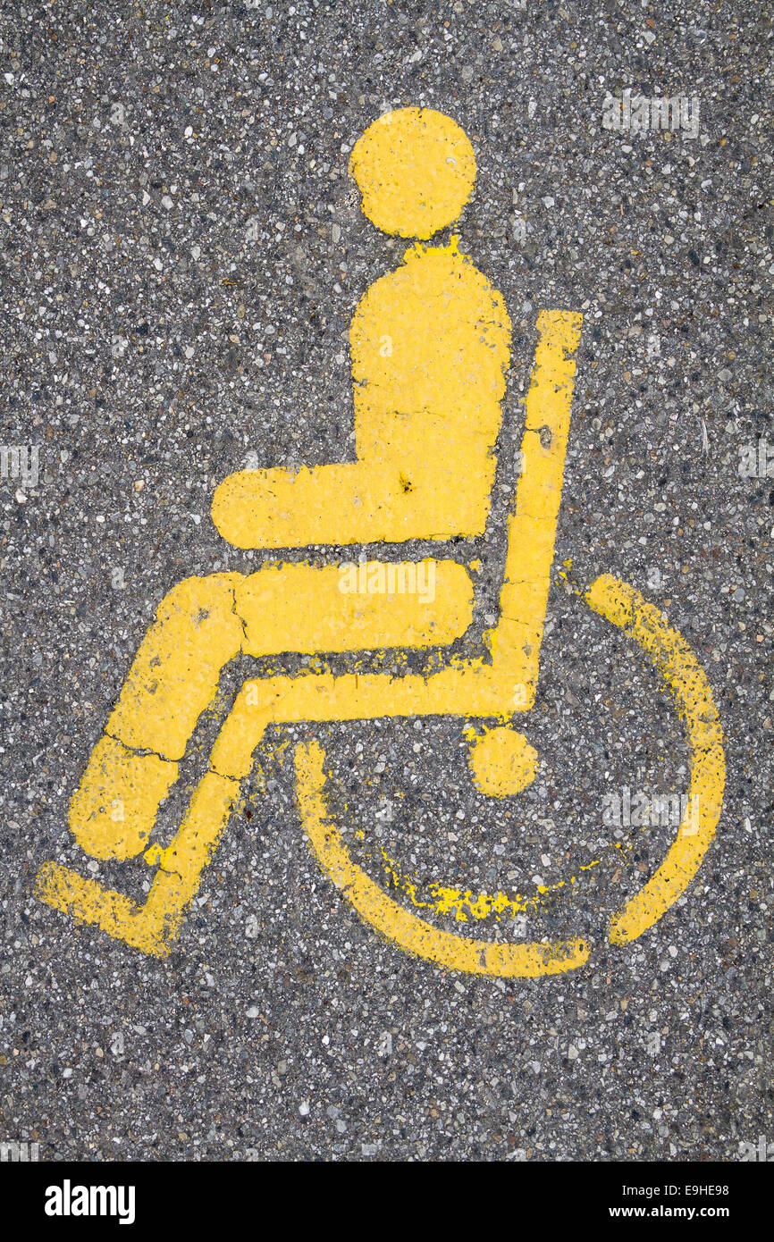 parking space for wheelchair user Stock Photo