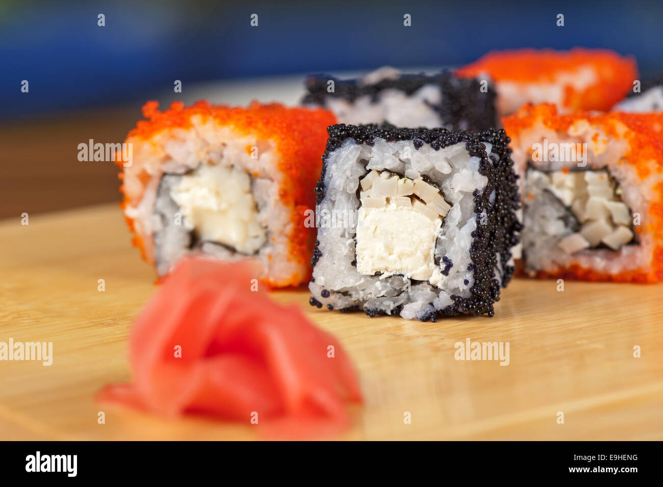 tobico sushi rolls Stock Photo - Alamy