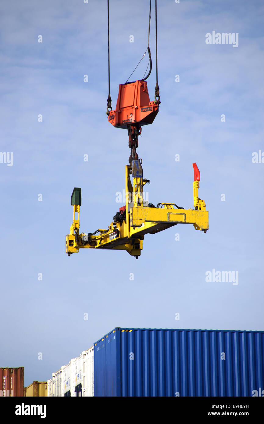 Container bridge in the harbor of Rotterdam Stock Photo