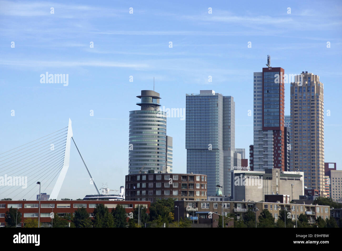 Skyline in Rotterdam, Kop van Zuid Stock Photo