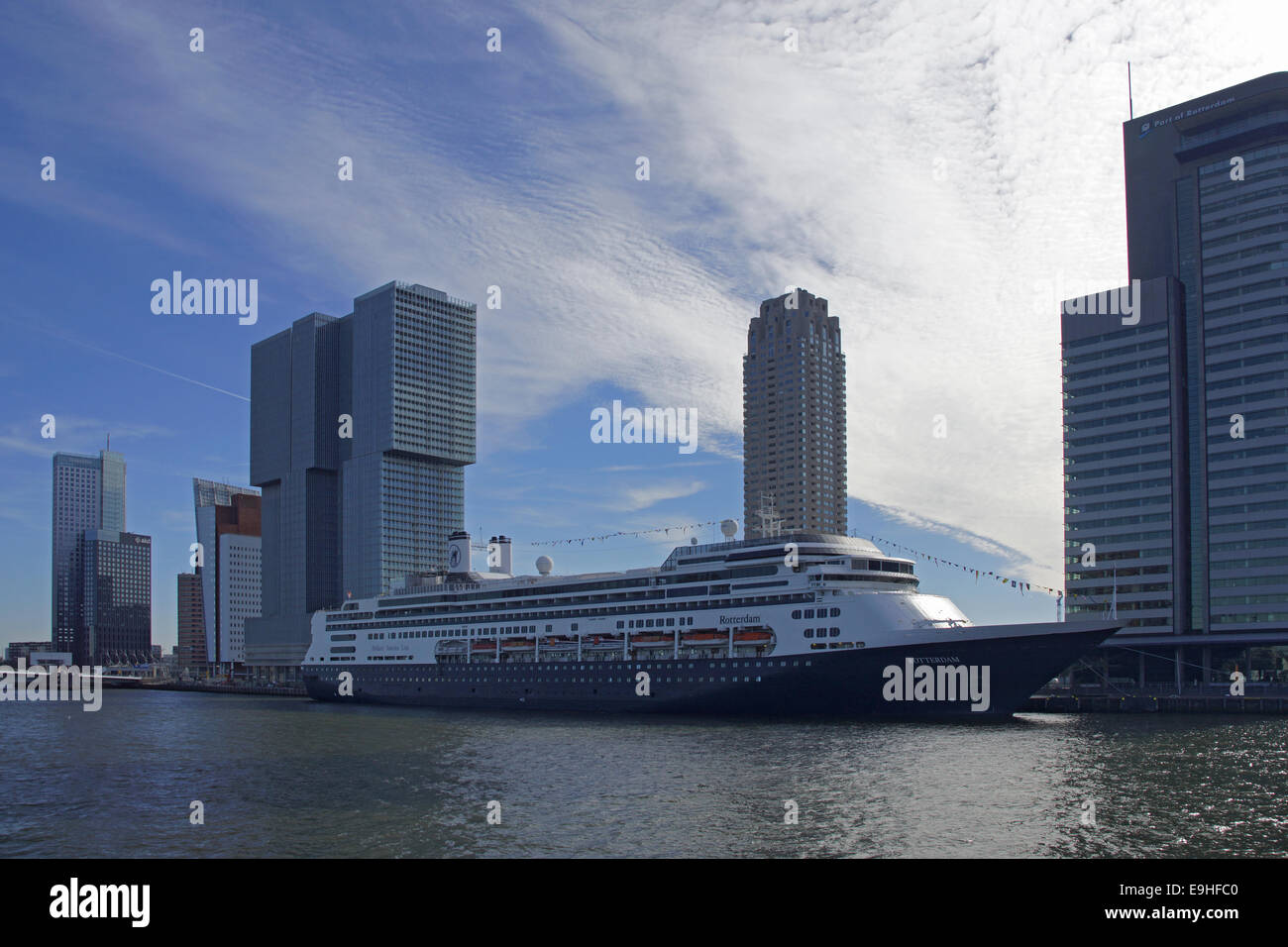 Skyline in Rotterdam, Kop van Zuid Stock Photo
