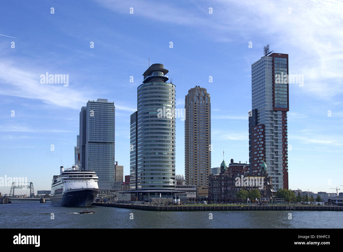Skyline in Rotterdam, Kop van Zuid Stock Photo