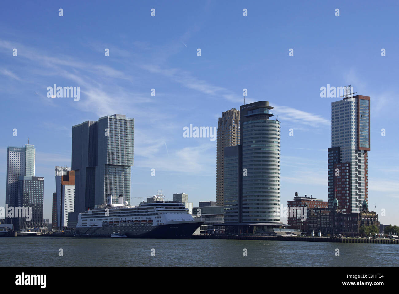 Skyline in Rotterdam, Kop van Zuid Stock Photo