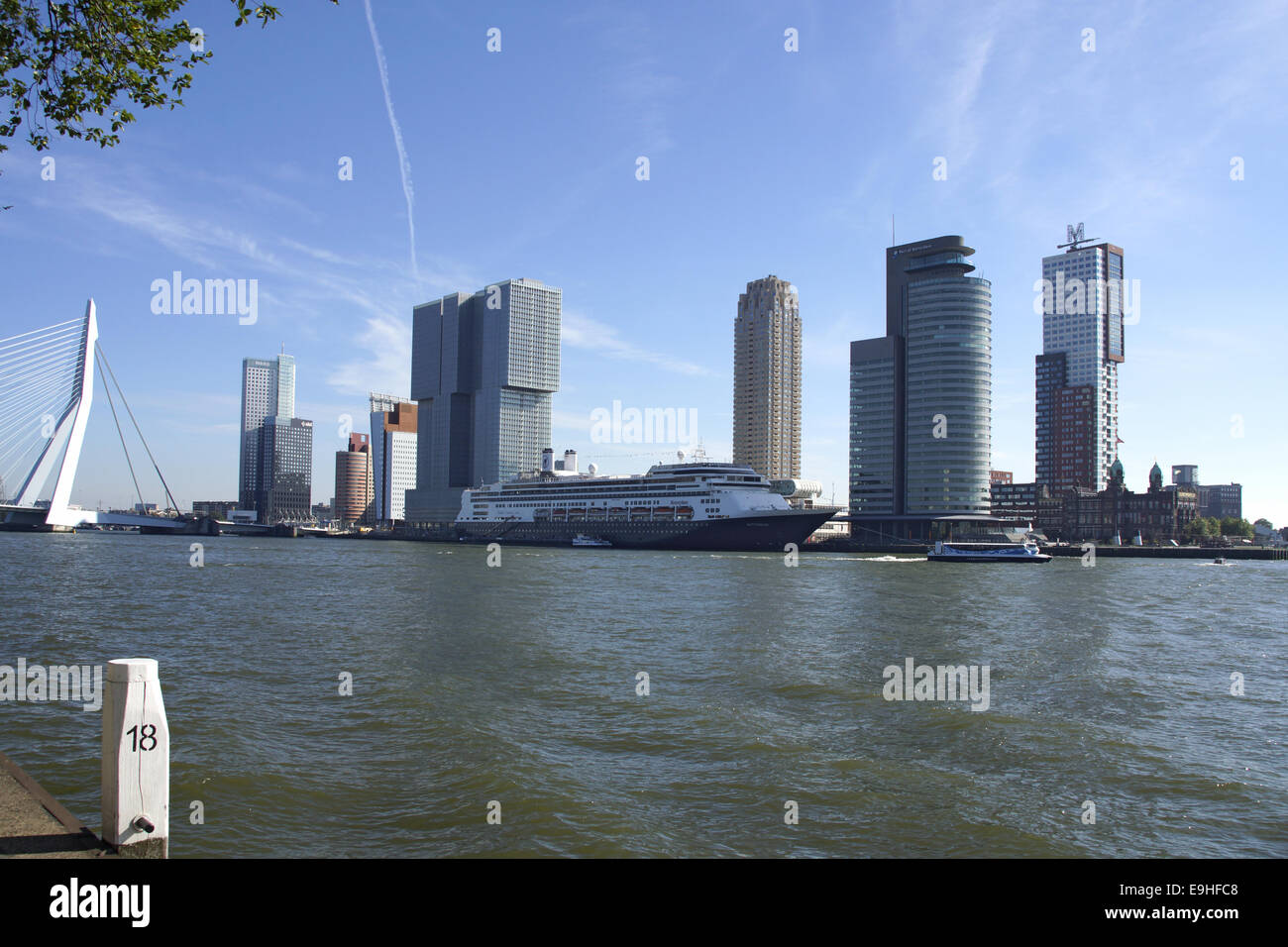 Skyline in Rotterdam, Kop van Zuid Stock Photo